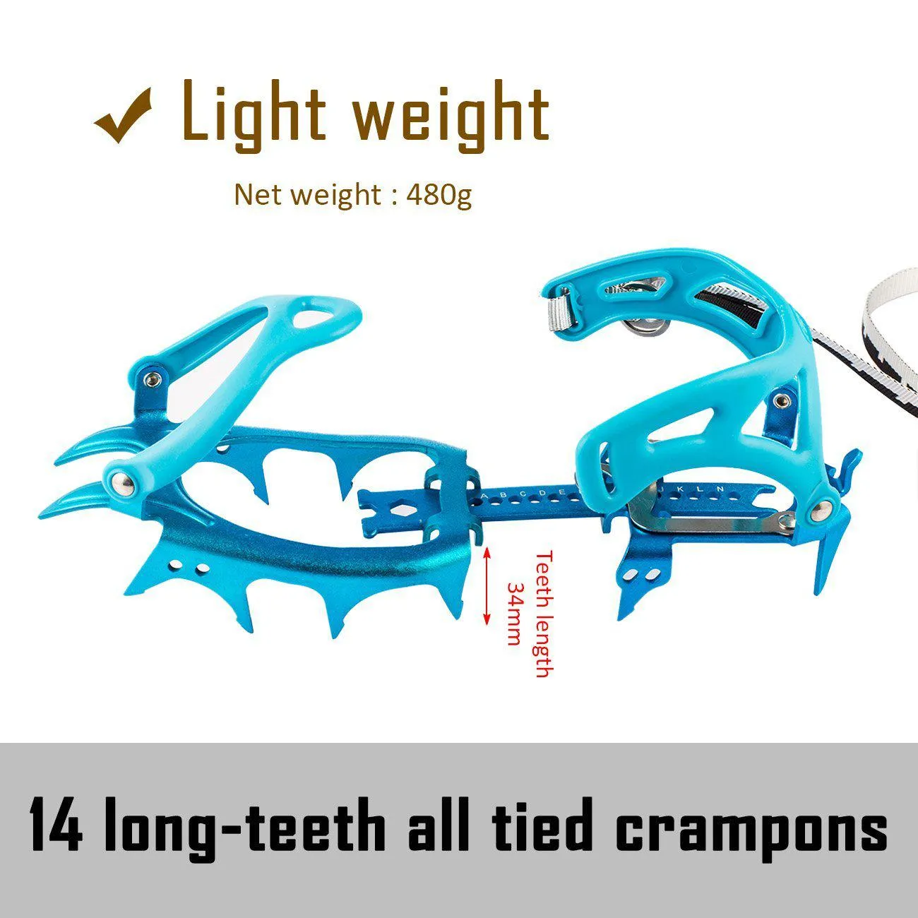 14 Teeth Ultralight Aluminum Alloy Crampons - LIMITED AVAILABILITY
