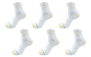 Adult Pima Cotton Socks, Yellow & Blue (6-Pack)