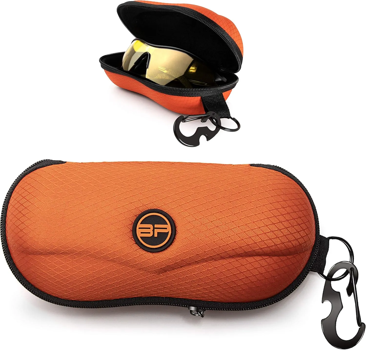 BLUPOND Sunglasses Case Semi Hard EVA Shell with Metal Hanging Hook Belt Clip Sun Glasses Storage