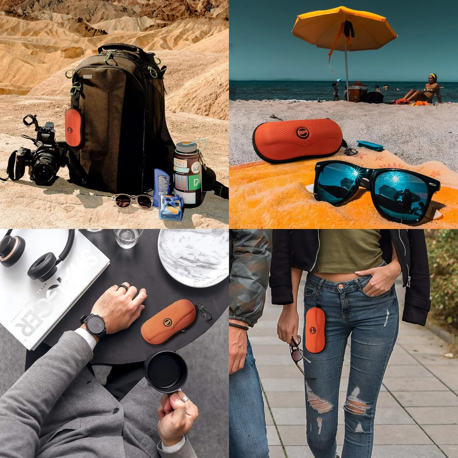 BLUPOND Sunglasses Case Semi Hard EVA Shell with Metal Hanging Hook Belt Clip Sun Glasses Storage