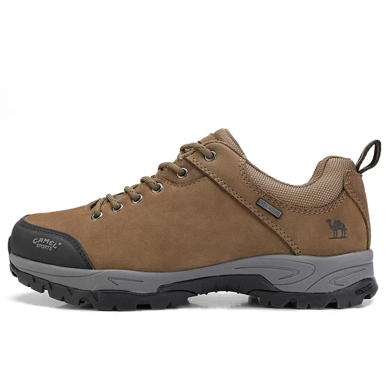 CAMEL Men Genuine Leather Hiking Shoes Outdoor Sneaker Waterproof