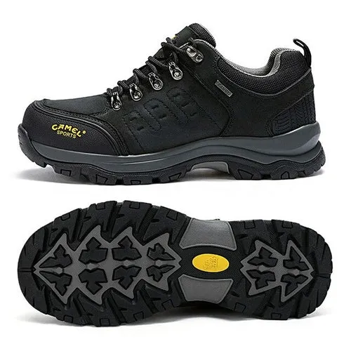 CAMEL Men Genuine Leather Hiking Shoes Outdoor Sneaker Waterproof