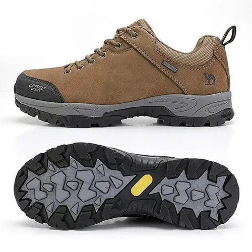 CAMEL Men Genuine Leather Hiking Shoes Outdoor Sneaker Waterproof