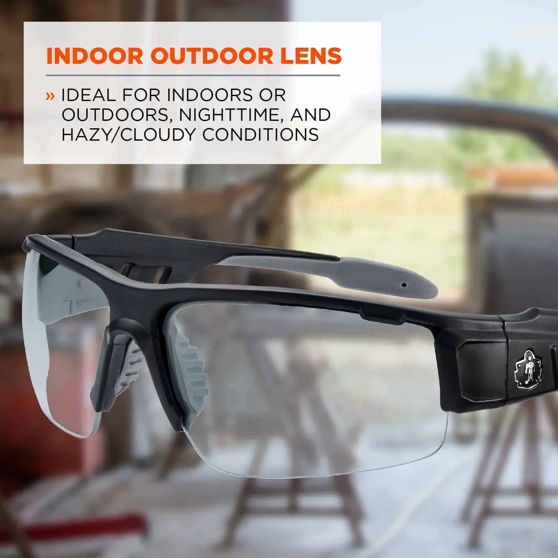 Ergodyne 52480 DAGR In/Outdoor Lens Matte Black Safety Glasses