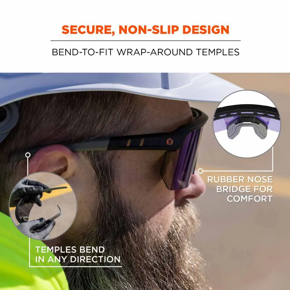 Ergodyne 55008 AEGIR-AFASM Matte Black Frame Blue Mirror Lens Anti Scratch Anti Fog Safety Glasses