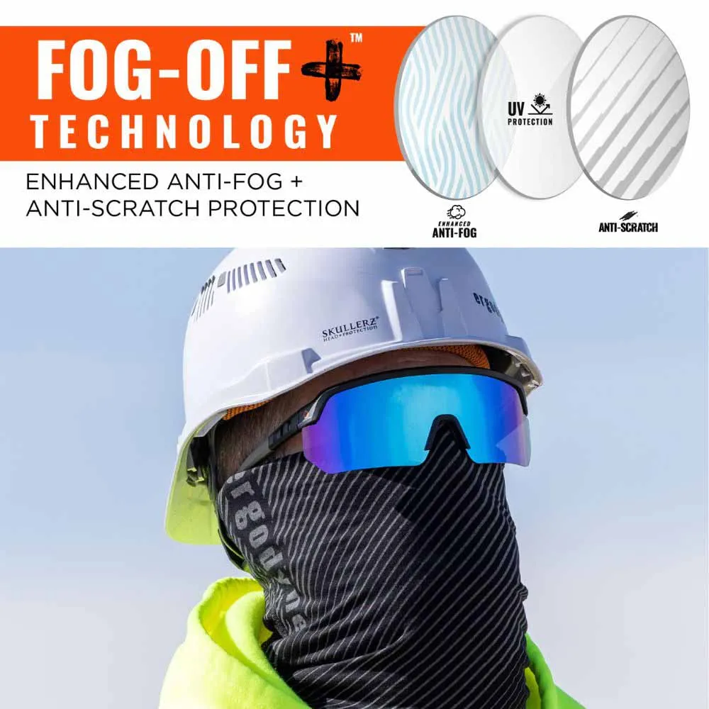 Ergodyne 55008 AEGIR-AFASM Matte Black Frame Blue Mirror Lens Anti Scratch Anti Fog Safety Glasses