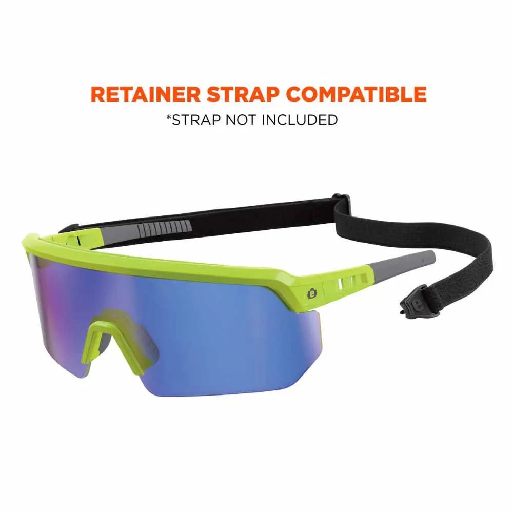Ergodyne 55018 AEGIR-AFASM Lime Frame Blue Mirror Lens Anti Scratch Anti Fog Safety Glasses