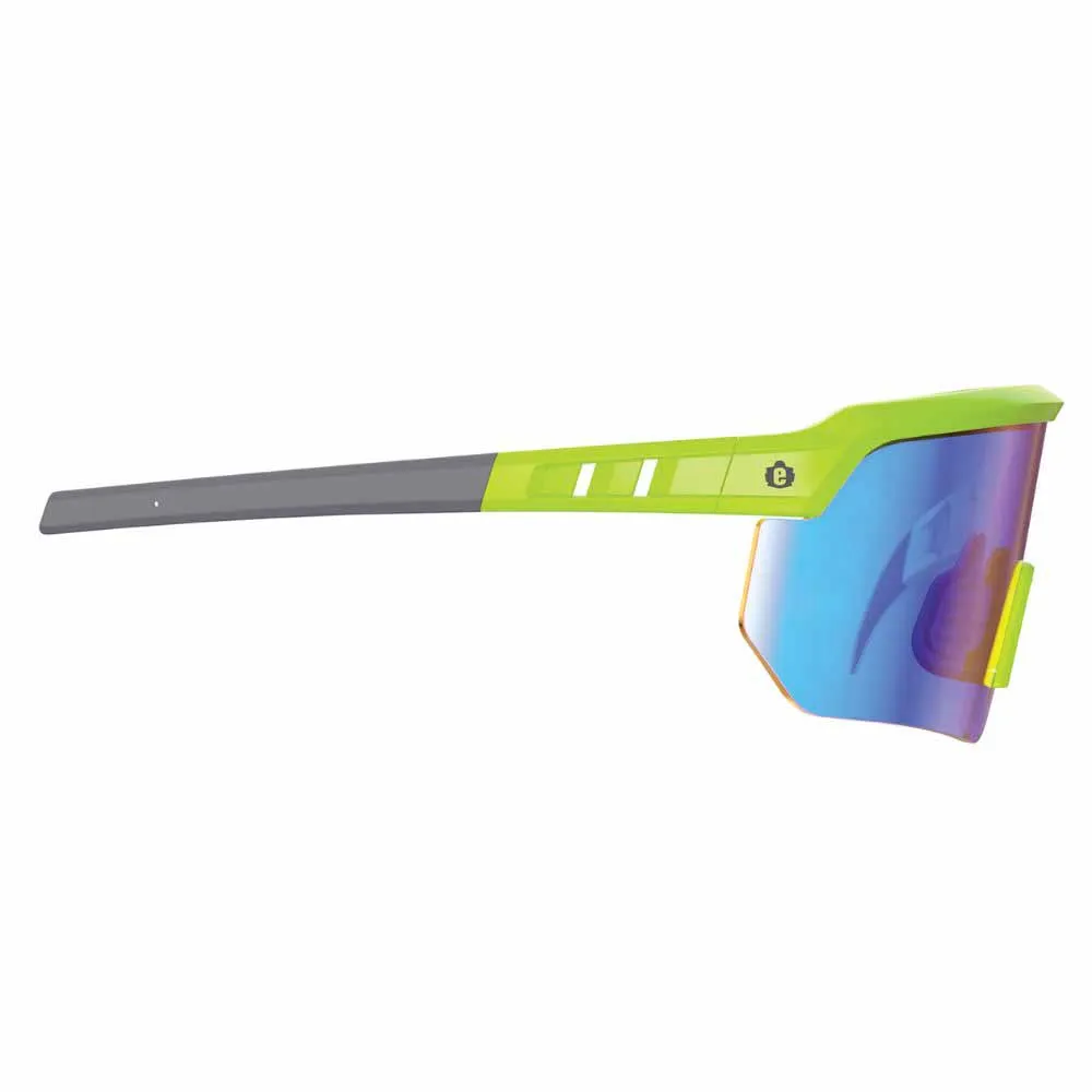 Ergodyne 55018 AEGIR-AFASM Lime Frame Blue Mirror Lens Anti Scratch Anti Fog Safety Glasses