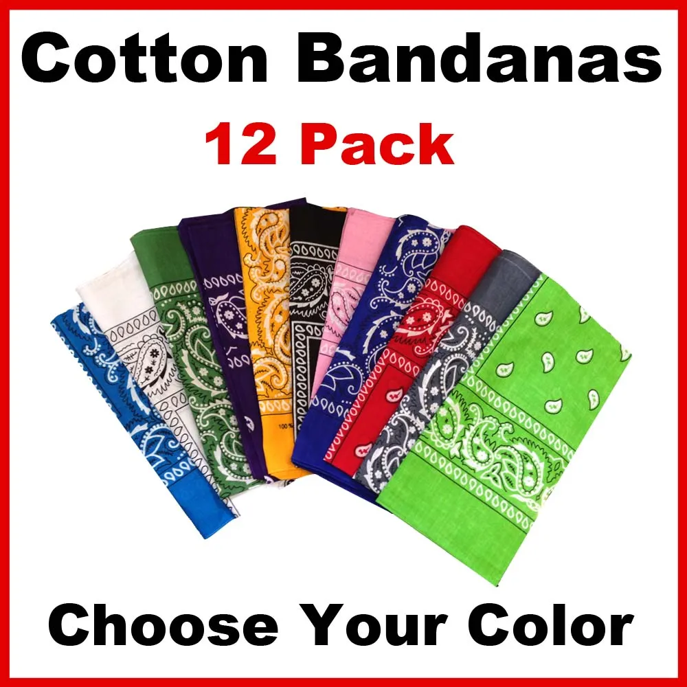 Grey Bandana - Dozen (Paisley)