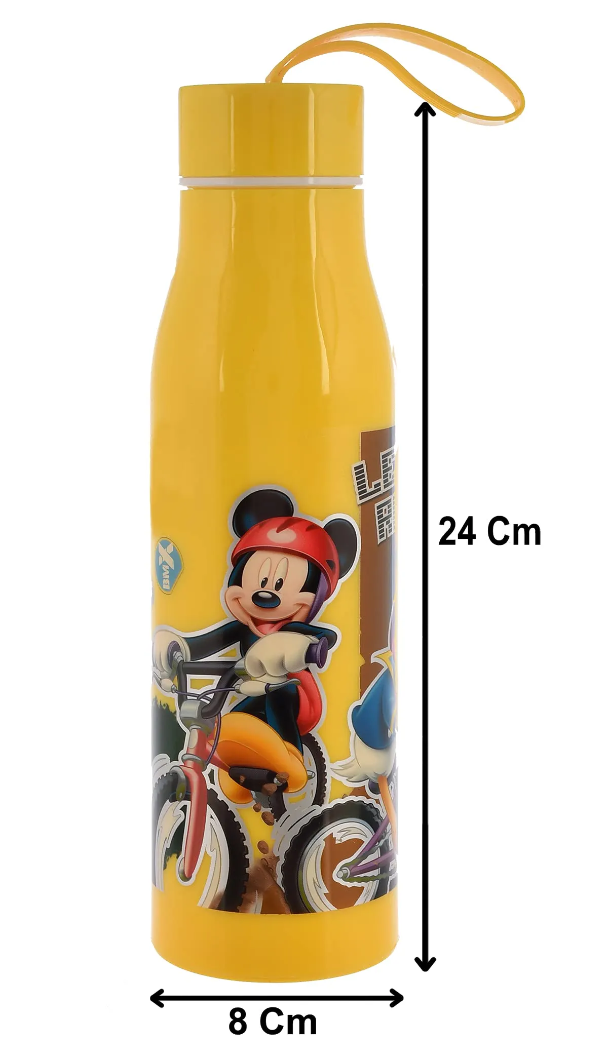 Heart Home Mickey Mouse & Friends Printed Insulated Water Bottle-600Ml (Yellow)