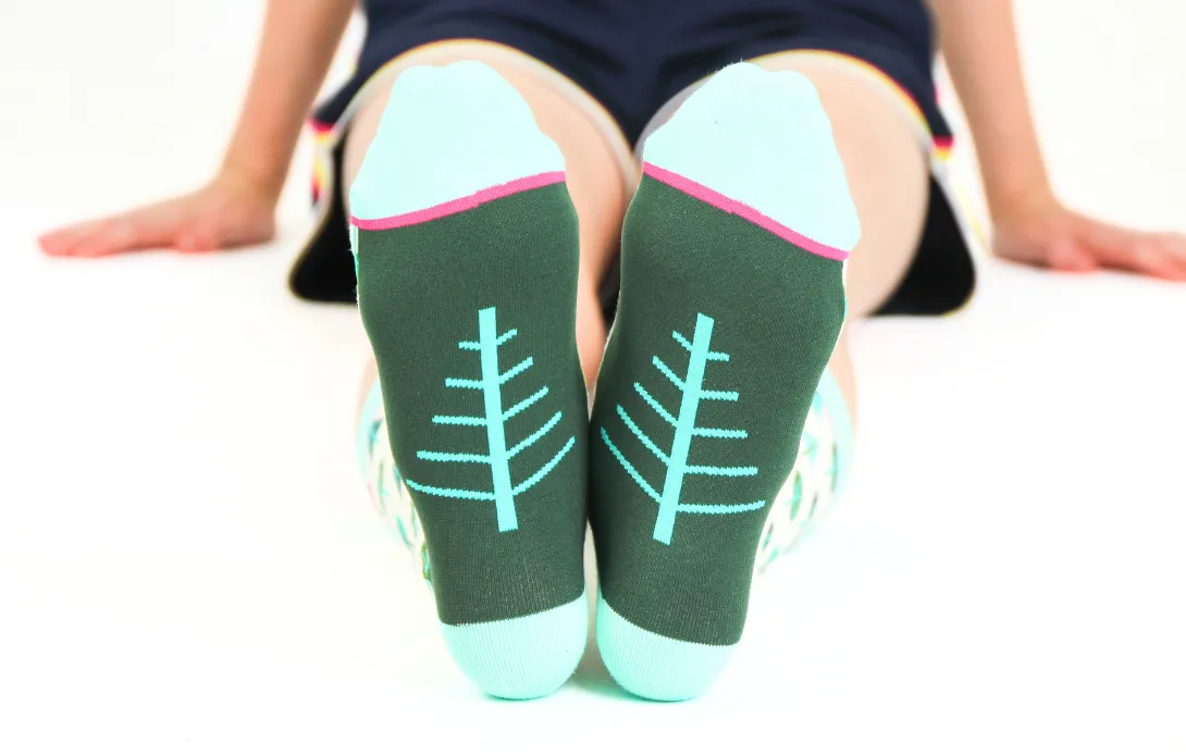 Kids' Cotton Crew Socks, Little Trees