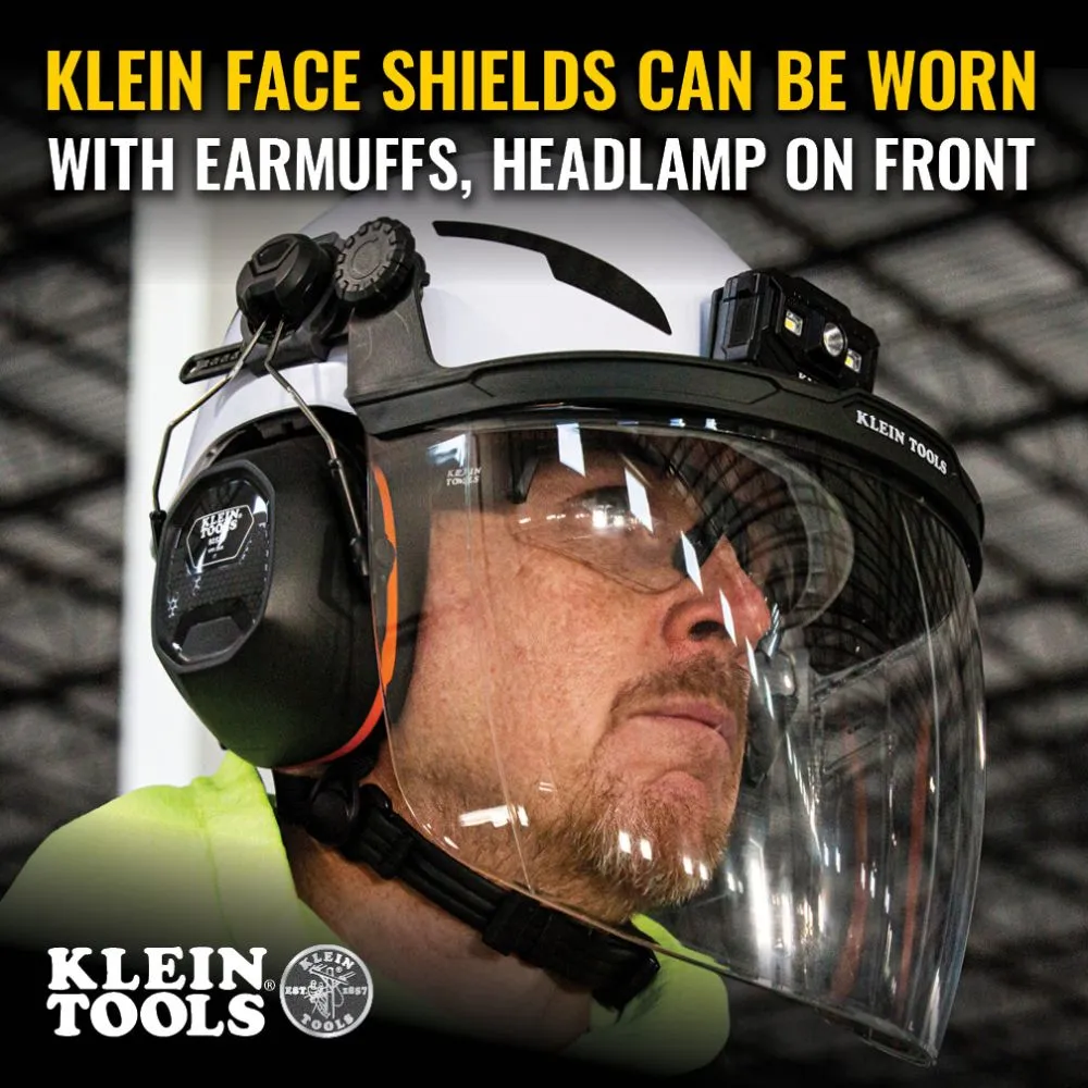 Klein 60473 Face Shield, Safety Helmet and Cap-Style Hard Hat, Gray Tint