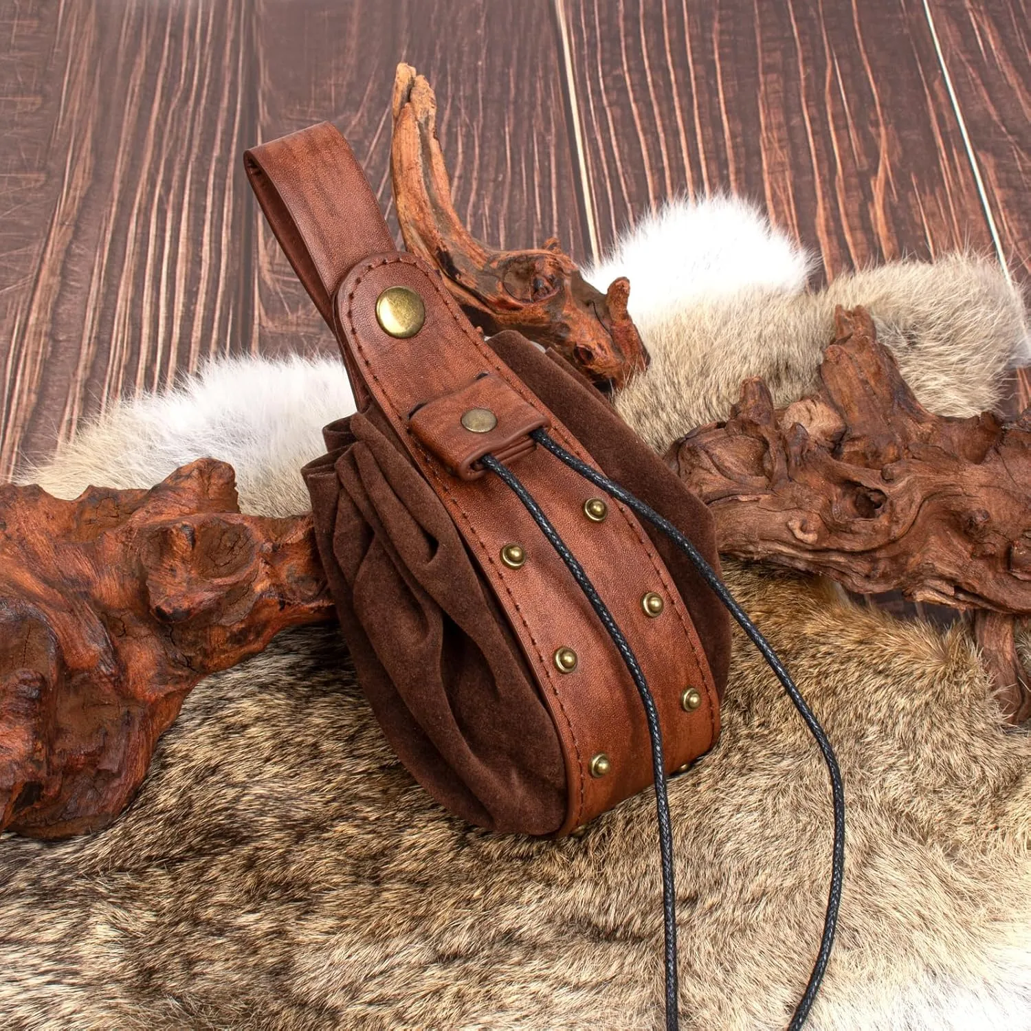 KOTORA Pirate Costume Pirate Head Scarf Bandanas Belt Waist Sash Medieval Belt Pouch Coin Purse Leather Hook Festival Sets