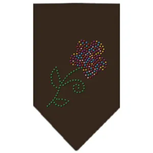 Multi Flower Rhinestone Bandana Cocoa Small