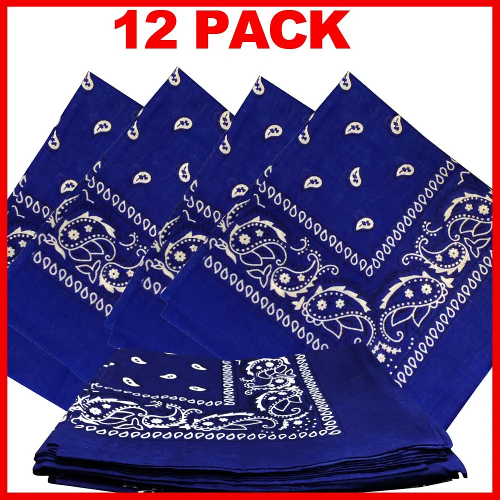 Navy Blue Bandana - Dozen (Paisley)