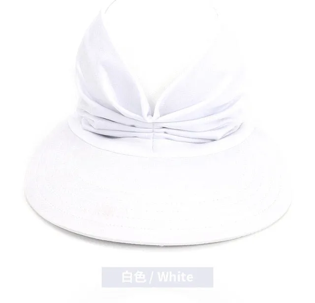New Hat Spring Summer Female Sun Hat Female UV Resistant Elastic Top Empty Cap Ponytail Hat Visor Hat Beach Hat Women