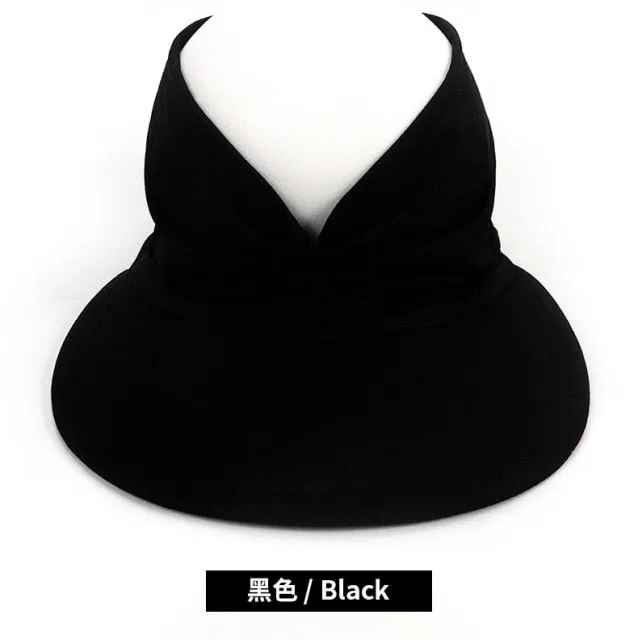 New Hat Spring Summer Female Sun Hat Female UV Resistant Elastic Top Empty Cap Ponytail Hat Visor Hat Beach Hat Women