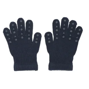 Non-Slip Grip Gloves for Babies and Toddlers - organic cotton - Navy Blue
