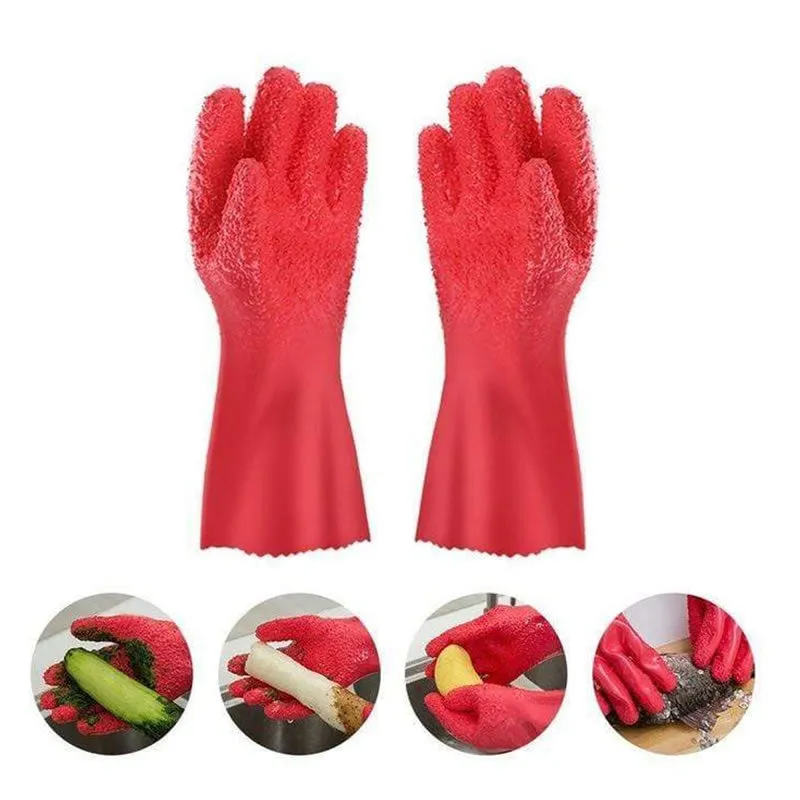 Non-Slip Silicone Kitchen Peeling Gloves