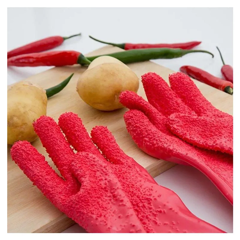 Non-Slip Silicone Kitchen Peeling Gloves