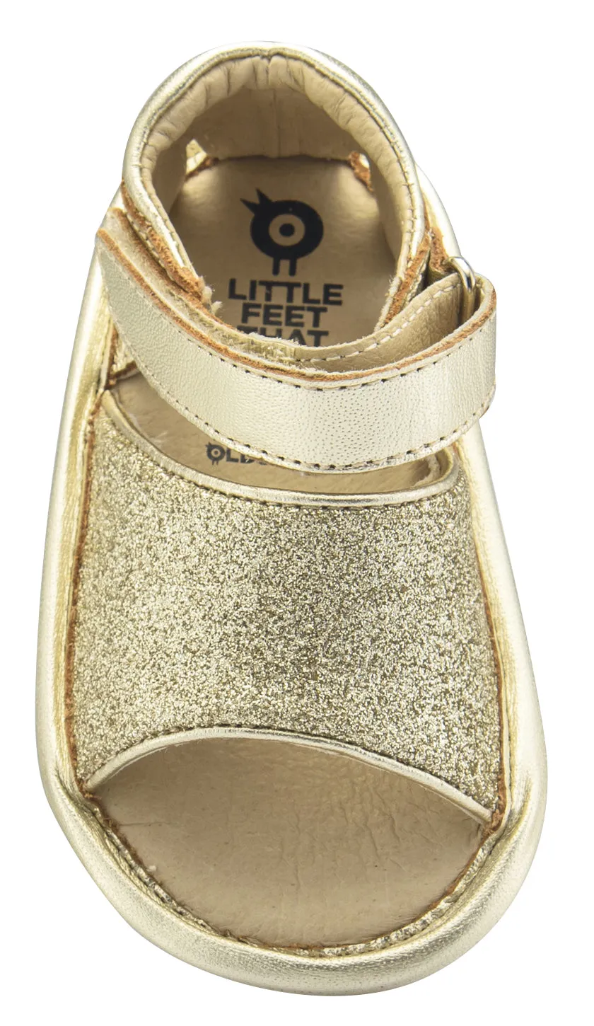 Old Soles Girl's Glam Bub Flexible Rubber First Walker Sandals, Glam Gold