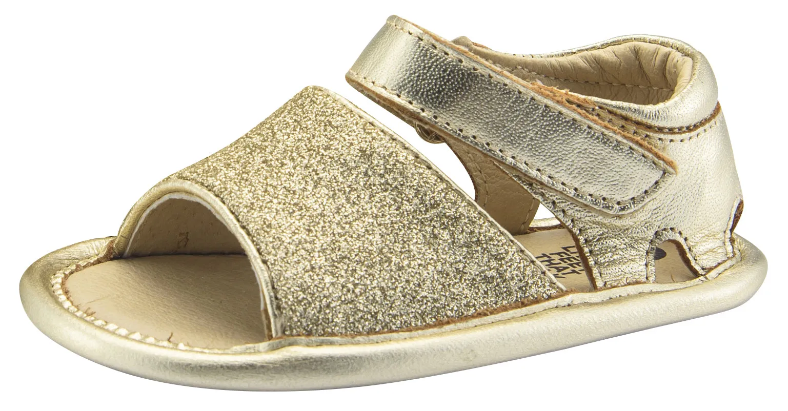 Old Soles Girl's Glam Bub Flexible Rubber First Walker Sandals, Glam Gold