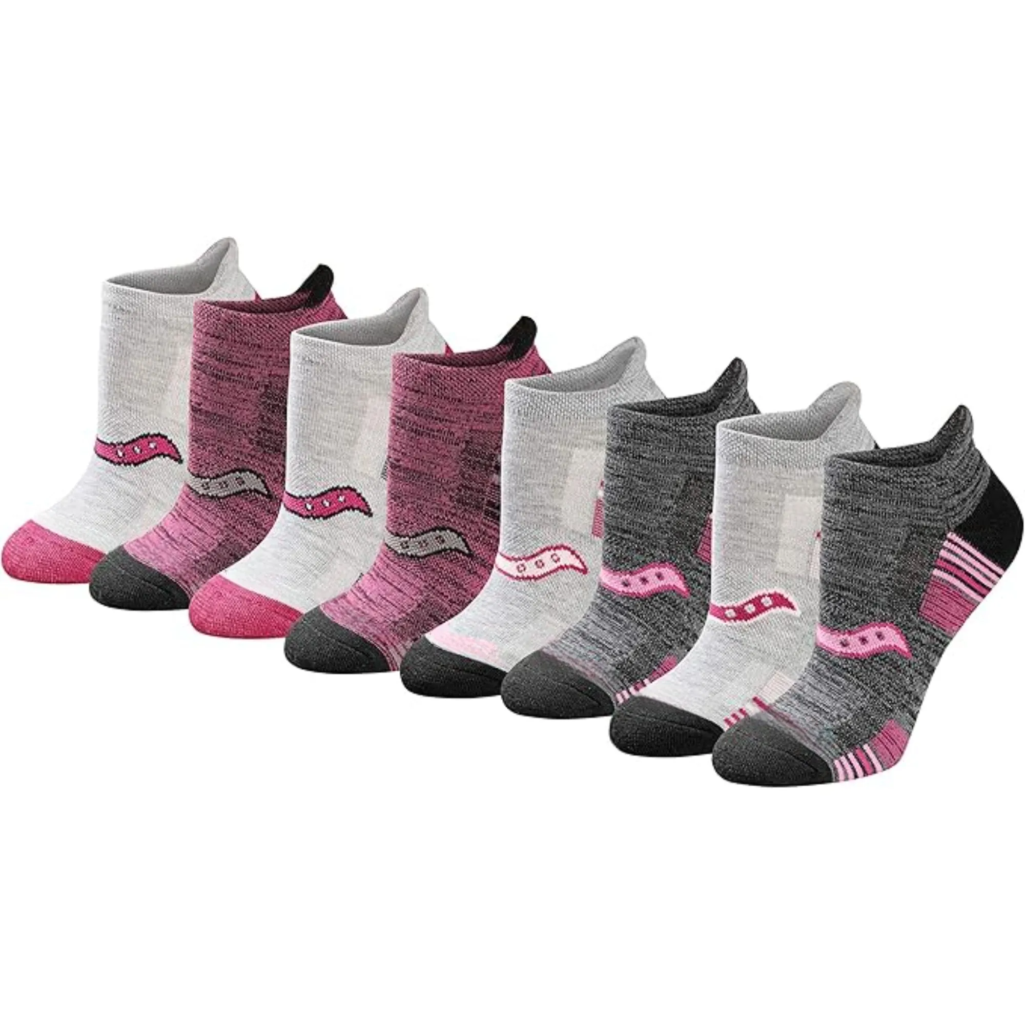 Pack Of 8 Athletic Low Cut Cushioned Socks