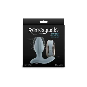 Renegade Summit - Grey - Grey 10.2 cm USB Rechargeable Vibrating Butt Plug with Remote