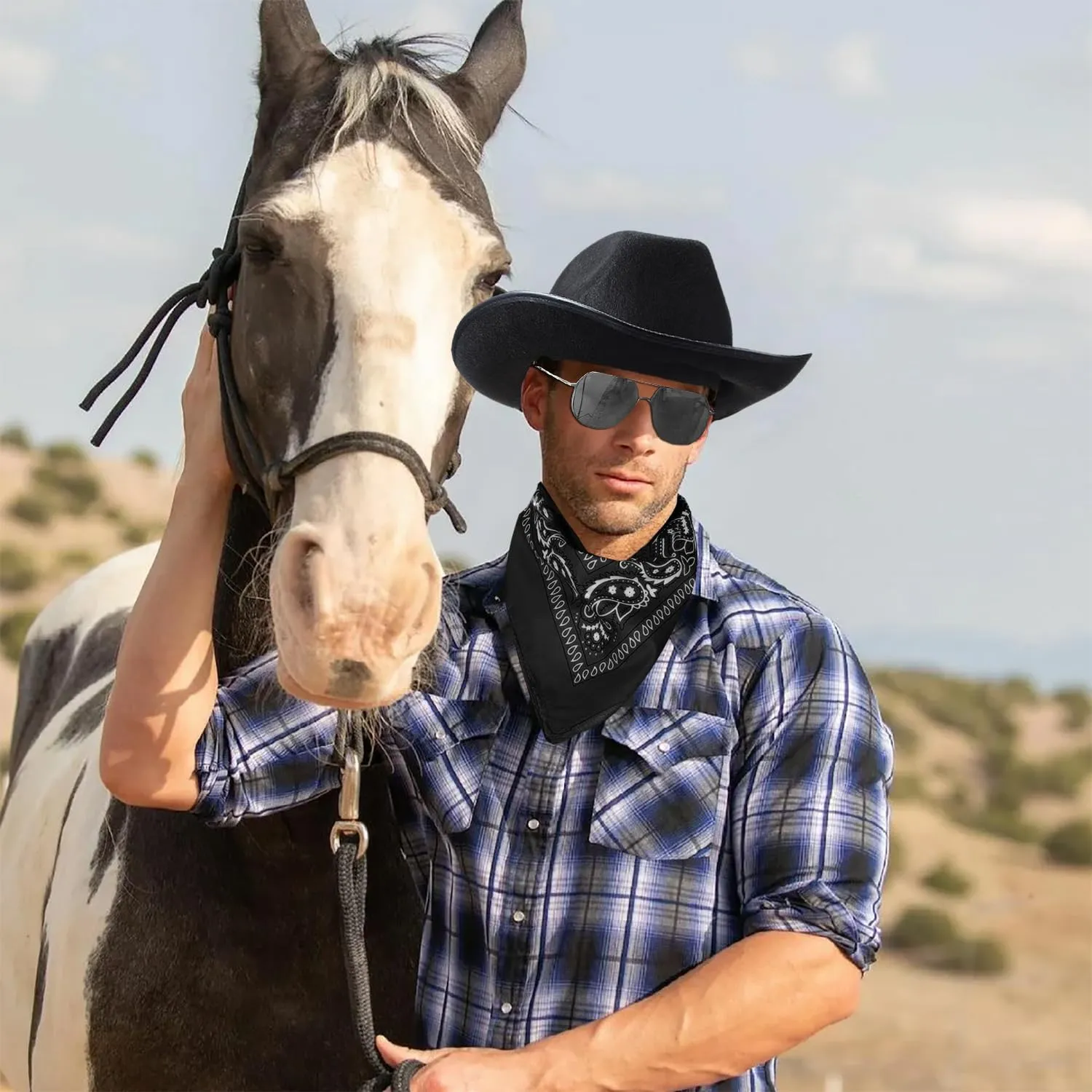 RIOSO Cowboy Outfit for Men Western Outfits Accessories Cowboy Costume Halloween Cosplay