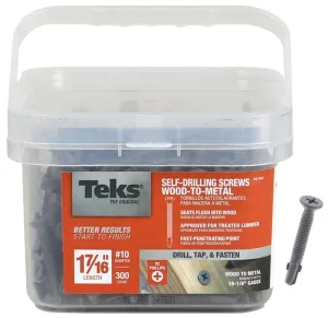 Teks 21381 Screw with Wing, 1-4/9 in L, Flat Head, Phillips Drive, Self-Tapping Point, Steel, Zinc :PK300: QUANTITY: 1