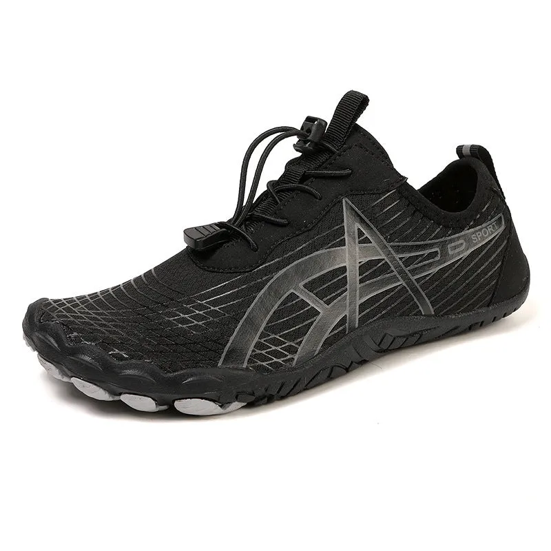 Trail-Ready Mesh Hiking Shoes with Elastic Lock Laces