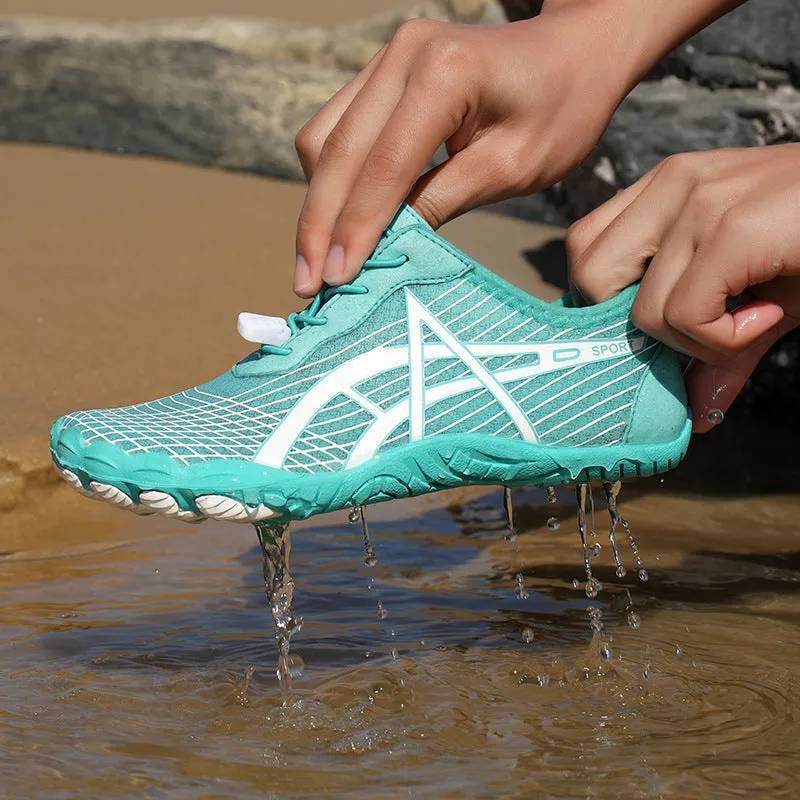 Trail-Ready Mesh Hiking Shoes with Elastic Lock Laces