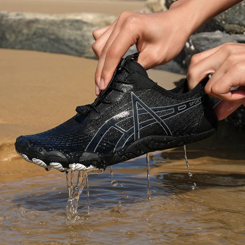 Trail-Ready Mesh Hiking Shoes with Elastic Lock Laces